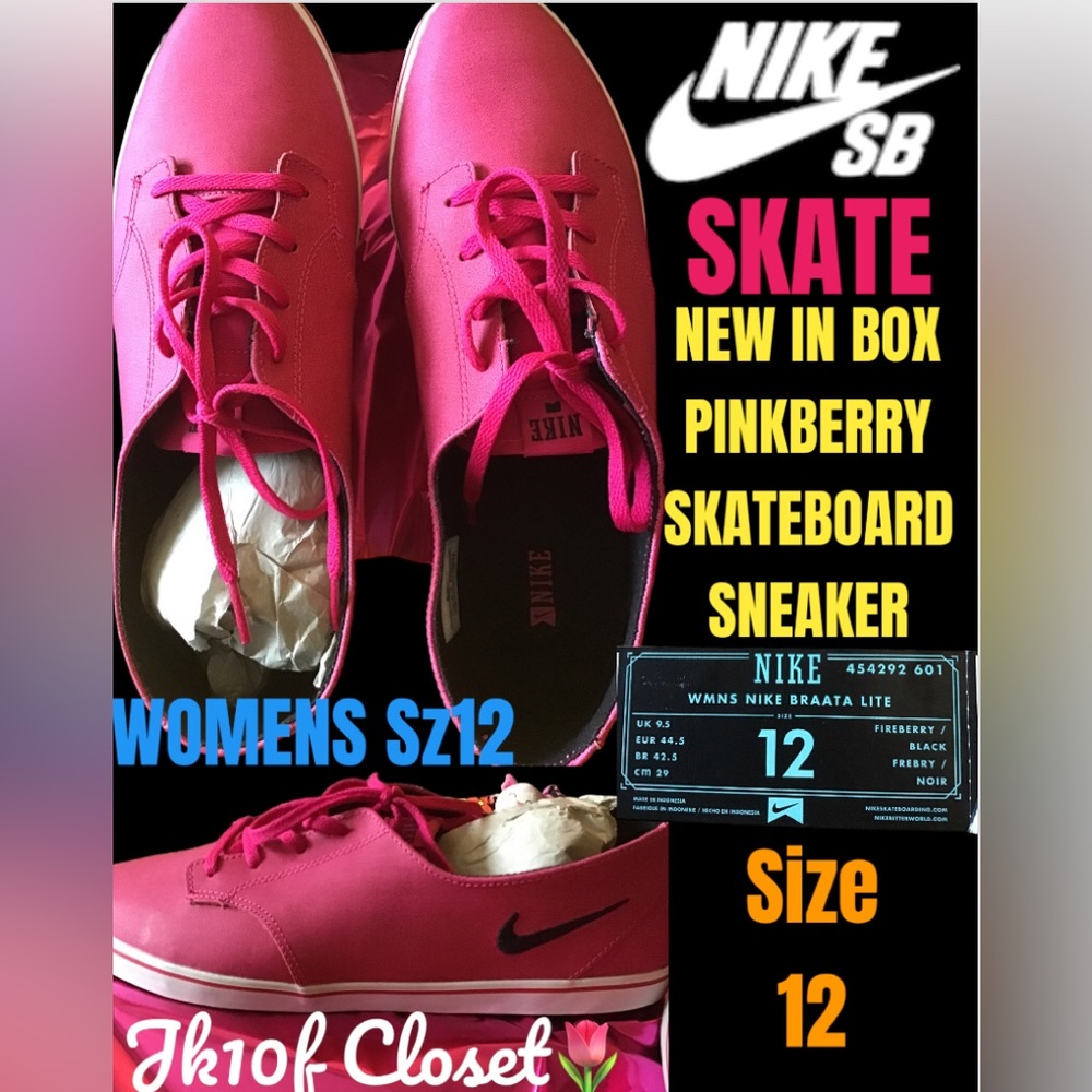 LOWEST 🌺 NEW IN BOX NIKE Sz12 SB BRAATA FIREBERRY SKATEBOARD SNEAKERS